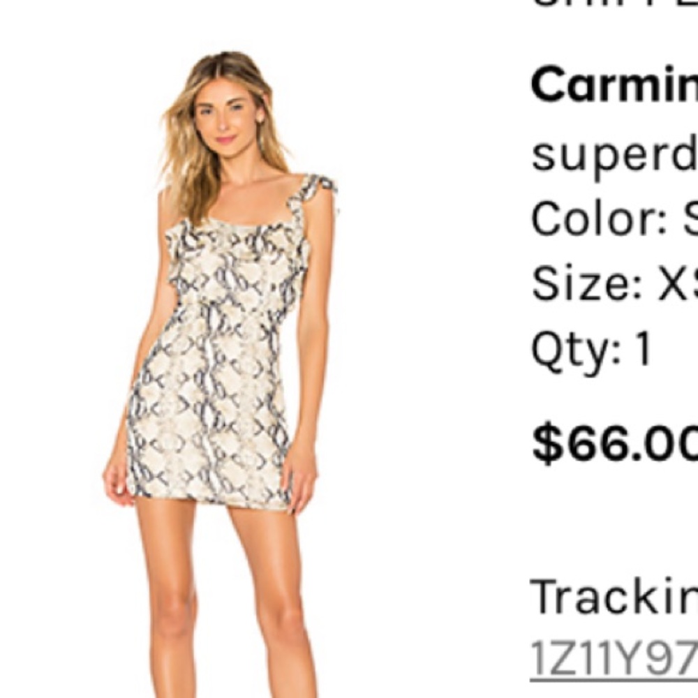 NWOT Superdown snake print dress